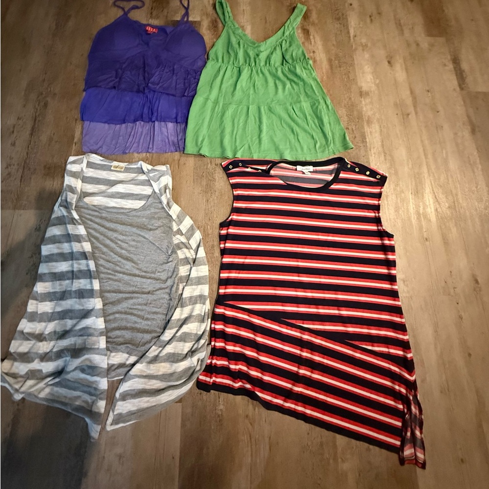 Striped Black and Red Sleeveless Top